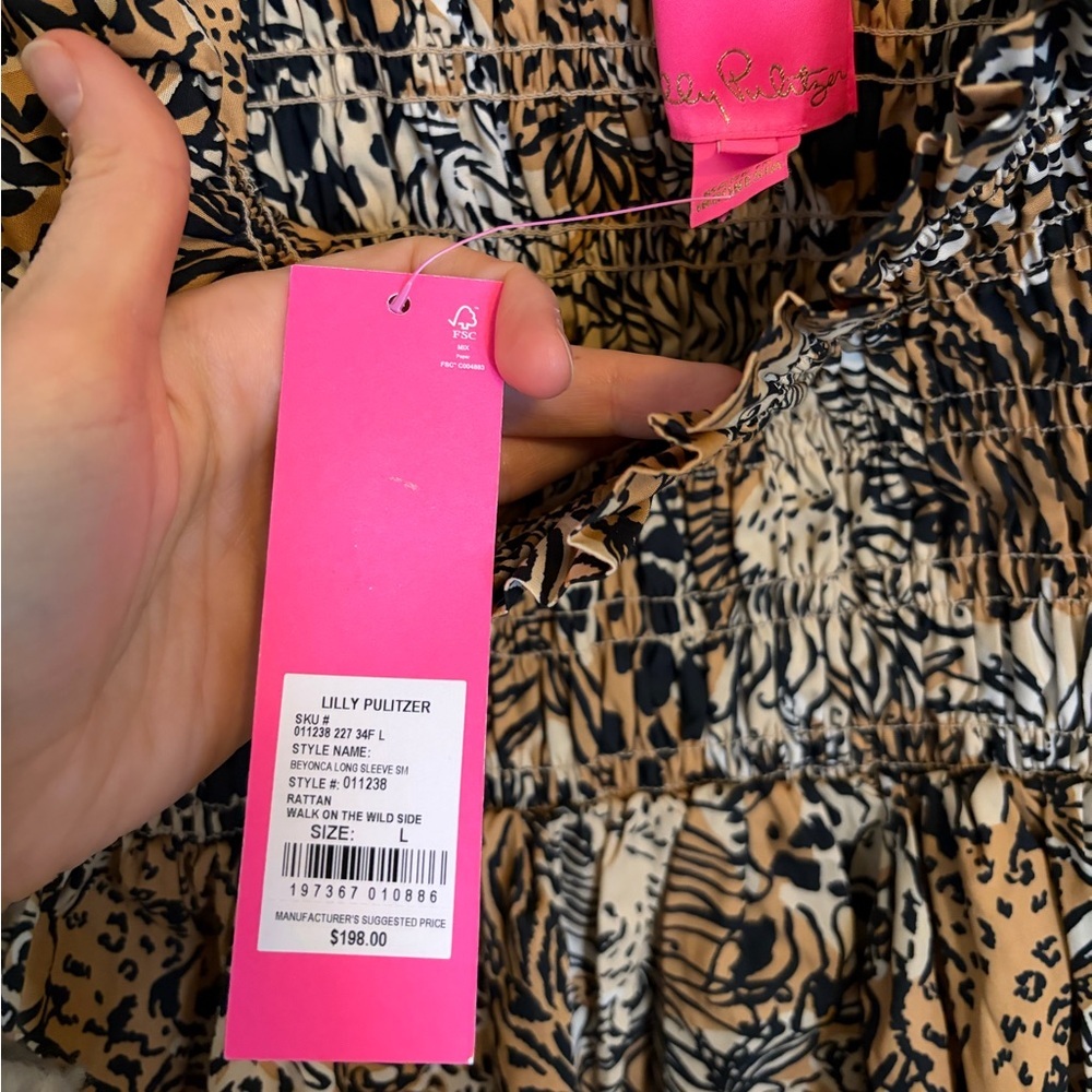 NWT Lilly Pulitzer Women's Beyonca Long Sleeve Dress large - Picture 8 of 8